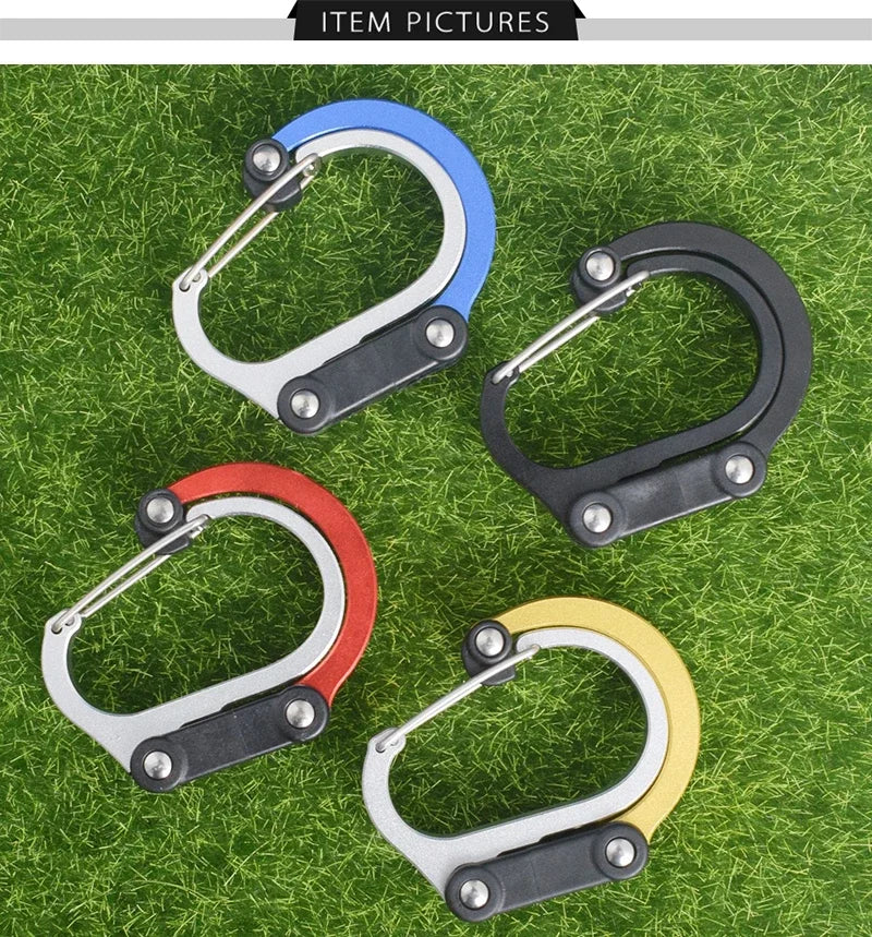 Multifunctional Hybrid Gear Clip Carabiner 360 Degree Rotating Hook Strong Buckle Camping Hiking Travel Backpack Outdoor Gadget
