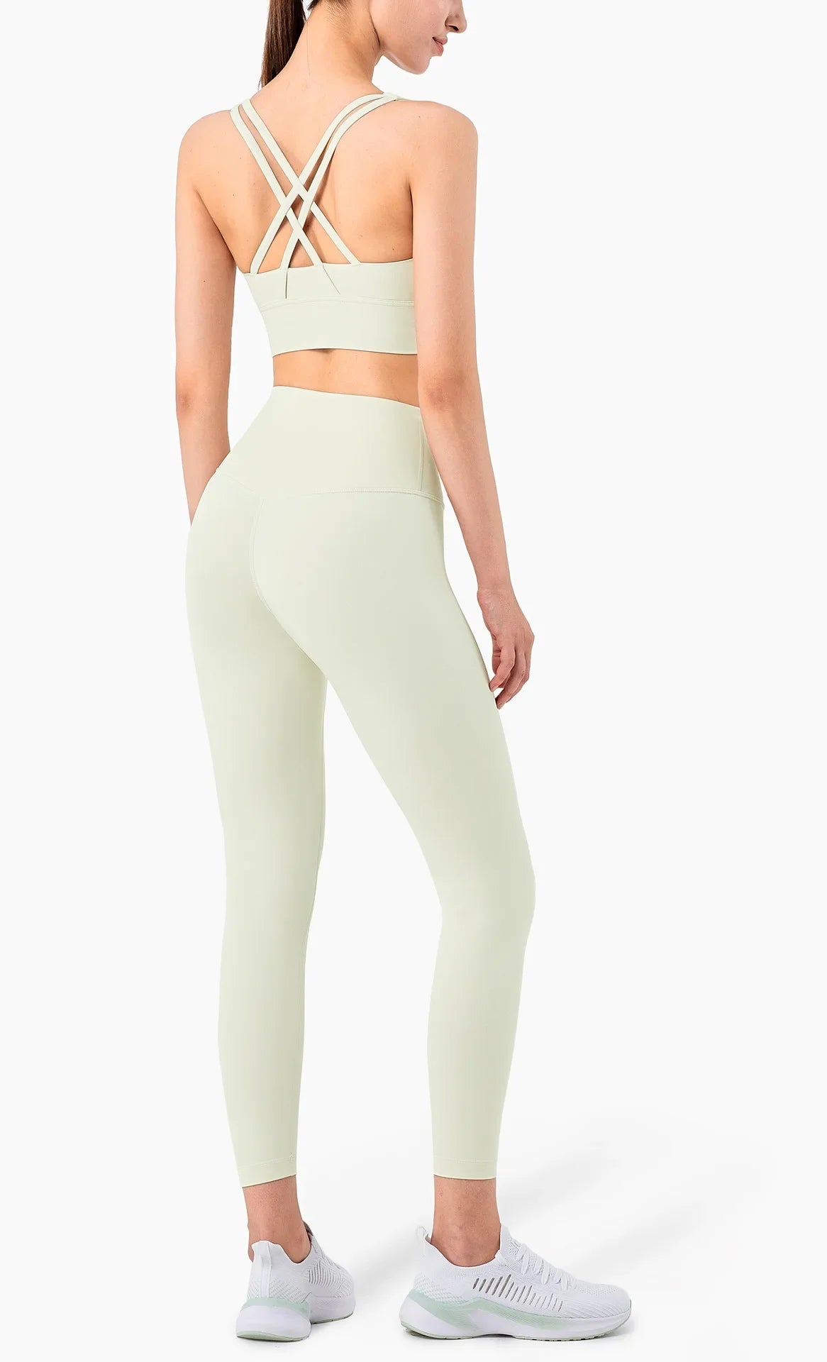 Summer New 2 Piece Yoga Clothes Women's Tracksuit Athletic Cross Back Nylon Yoga Top Women Sports Bra Leggings Pilates Fitness
