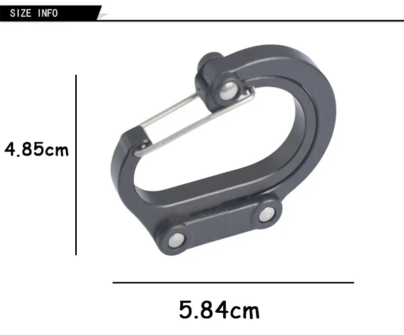 Multifunctional Hybrid Gear Clip Carabiner 360 Degree Rotating Hook Strong Buckle Camping Hiking Travel Backpack Outdoor Gadget