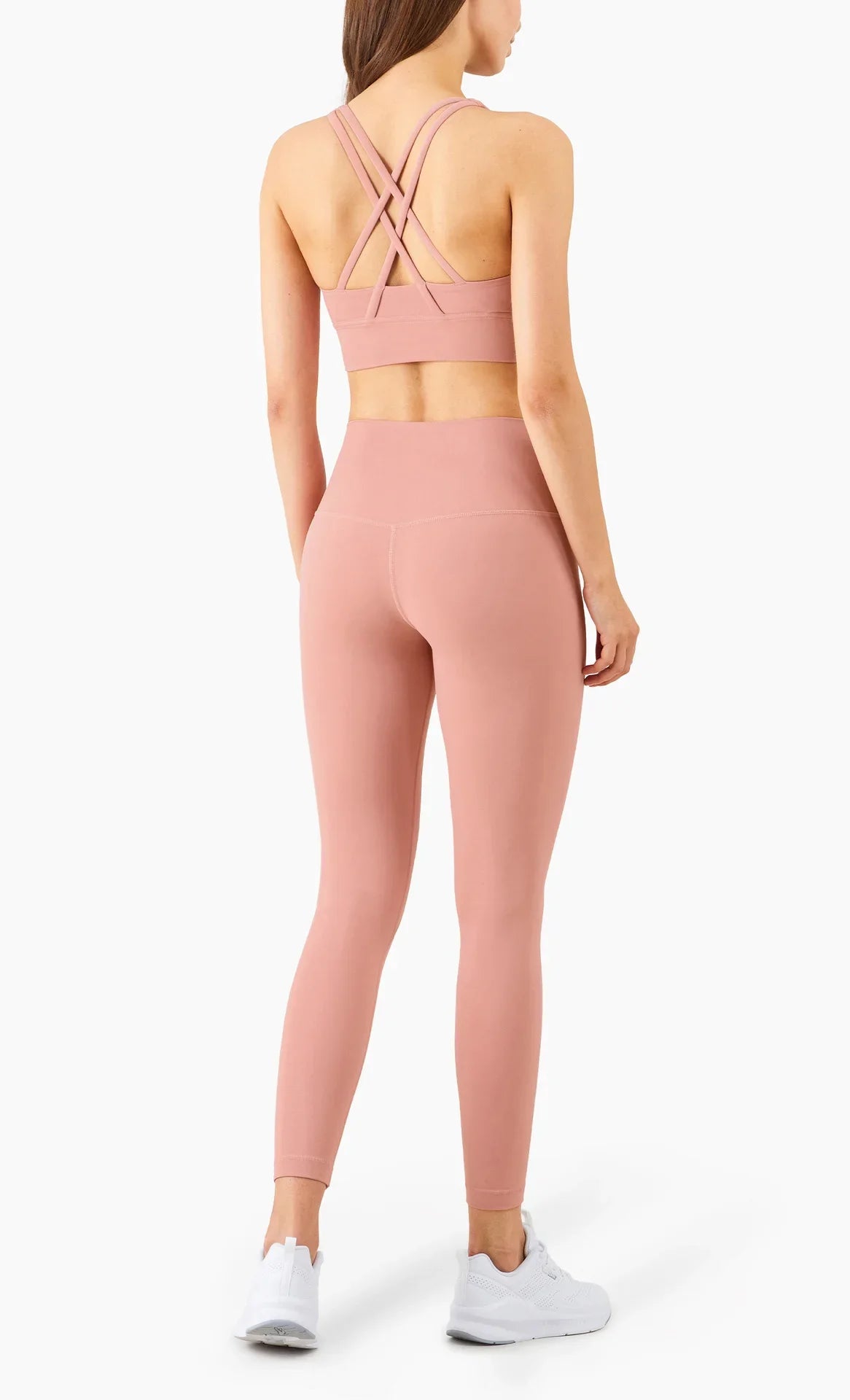 Summer New 2 Piece Yoga Clothes Women's Tracksuit Athletic Cross Back Nylon Yoga Top Women Sports Bra Leggings Pilates Fitness