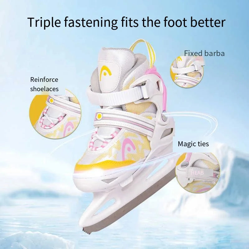 HEAD Figure Skates Beginner Kids Adjustable Ice Hockey Ice Skates Shoes Student Professional Real Ice Skates
