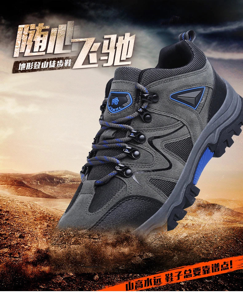 Outdoor mountaineering Shoes Men's Autumn and Winter Anti Slip and Wear-Resistant Sneaker Fashion Plus size Footwear 39-47