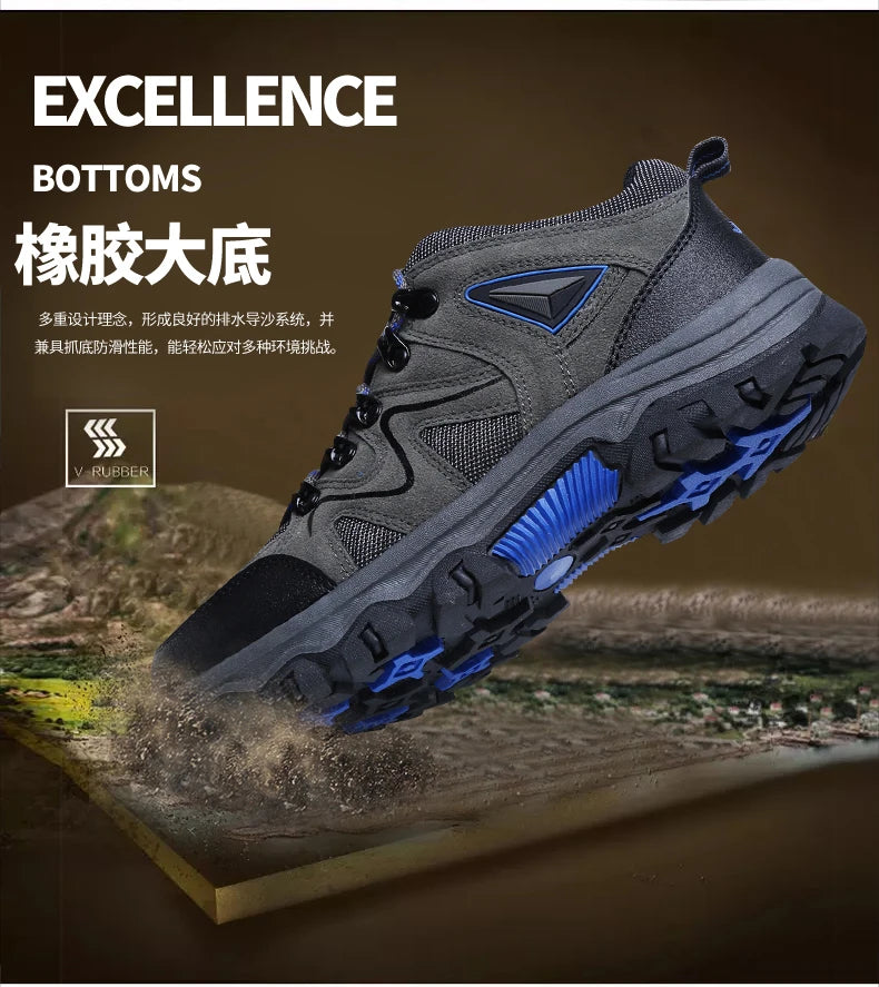 Outdoor mountaineering Shoes Men's Autumn and Winter Anti Slip and Wear-Resistant Sneaker Fashion Plus size Footwear 39-47