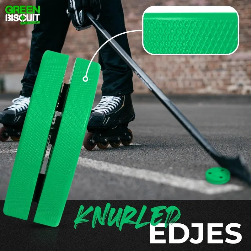 Green Biscuit 24 Pack New Snipe 2.0 Shooters Off Ice Hockey Puck- NHL Puck/GB Sticker- Street hockey Pucks