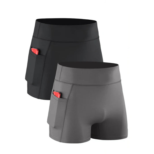Men's Basic Quick Dry Sport Shorts Solid Color Breathable Moisture Wicking Athletic Boxer Briefs for Running Workout Fitness