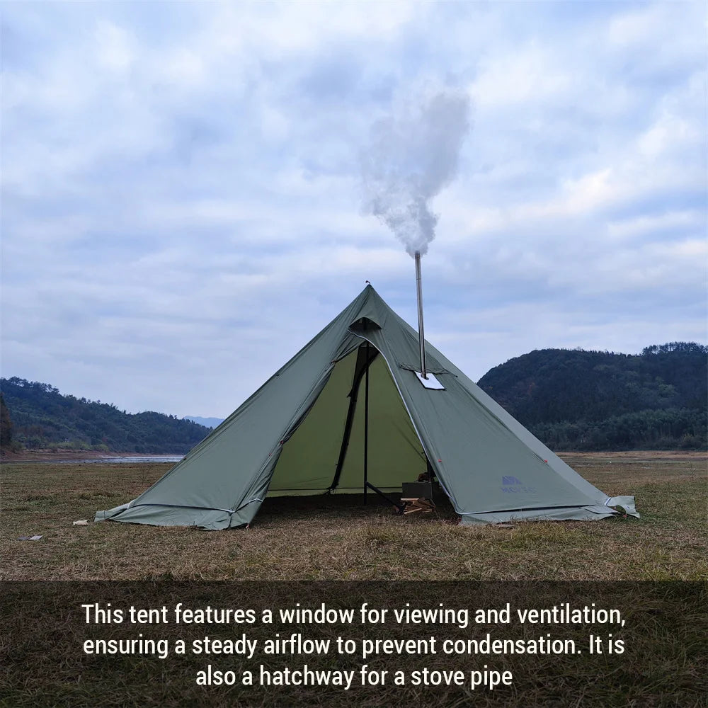 5-8 People Tipi Hot Tent with Stove Jack Camping Pyramid Teepee Tent for Camping Backpacking Hiking