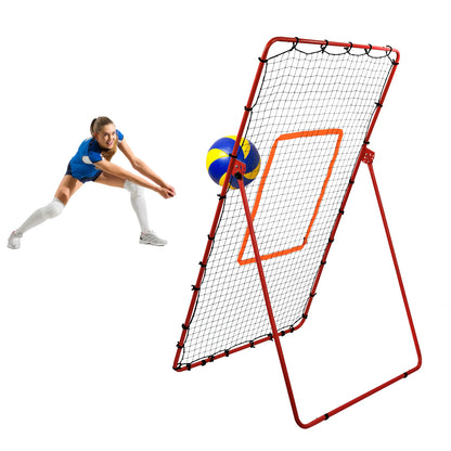 Volleyball Rebound Net, Football Rebound Training Net, 5 Adjustable Rebound Angles, Made for Outdoor Practice, 7*4ft