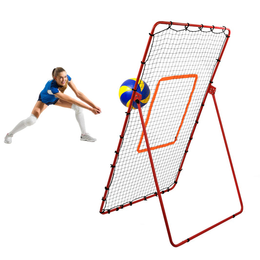 Volleyball Rebound Net, Football Rebound Training Net, 5 Adjustable Rebound Angles, Made for Outdoor Practice, 7*4ft