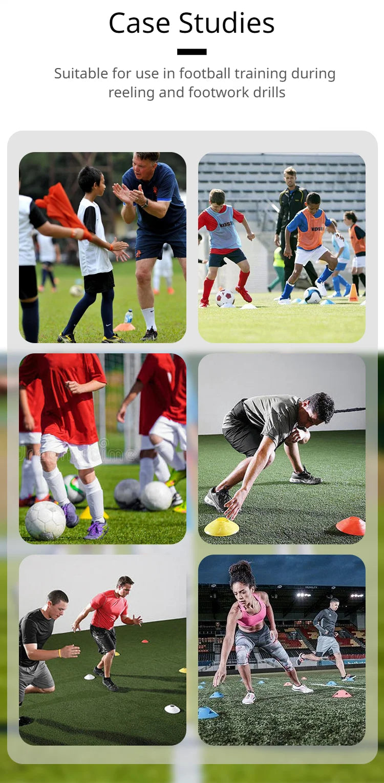 10Pcs Soccer Training Football Ball Game Disc Agility Disc Cone Set Multi Sport Training Space Cones With Plastic Stand Holder