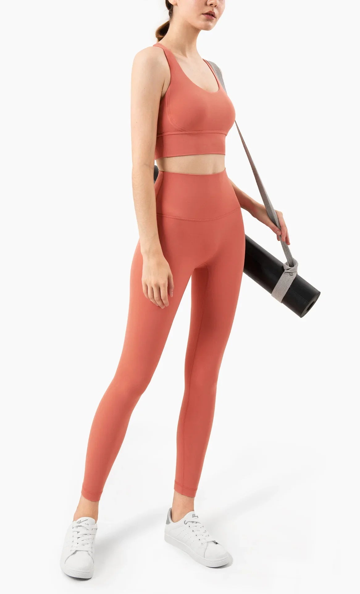 Summer New 2 Piece Yoga Clothes  Women's Tracksuit Athletic Cross Back Nylon Yoga Top Women Sports Bra Leggings Pilates Fitness