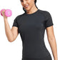Women's Compression Shirt Short Sleeve Athletic Yoga Running T-Shirt Summer Gym Workout Quick Dry Stretchy Tees Tops Baselayer