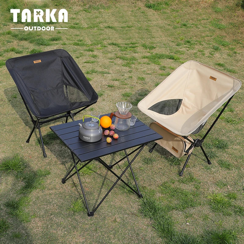 TARKA 2pcs Foldable Camping Chairs Lightweight Folding Chair Toursit Backpacking Travel Fishing Chairs Garden Balcony Chairs