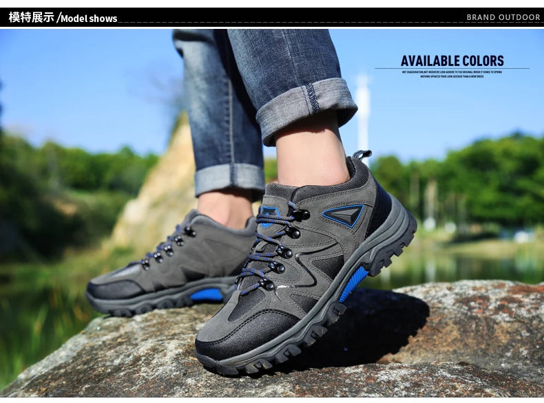 Outdoor mountaineering Shoes Men's Autumn and Winter Anti Slip and Wear-Resistant Sneaker Fashion Plus size Footwear 39-47