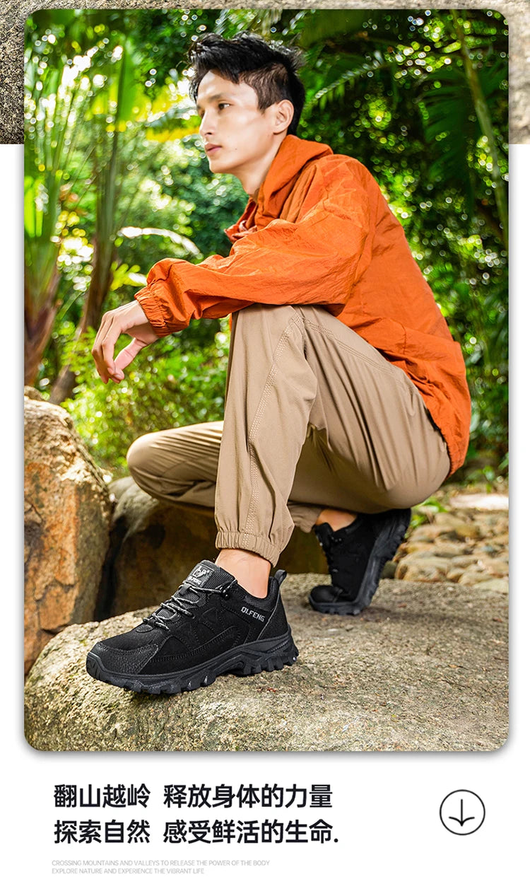 New Outdoor Running Off Road Casual Shoes Anti slip and Wear Resistant Mountaineering Shoes Oversized Sports Men's Footwear