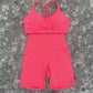 Solid Color Gym Bike Yoga Set Short Legging Cross Back Sport Bra 2pc Tracksuit Athletic Women Gym Suit Comprehensive Training Jo