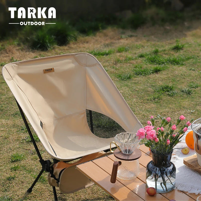 TARKA 2pcs Foldable Camping Chairs Lightweight Folding Chair Toursit Backpacking Travel Fishing Chairs Garden Balcony Chairs