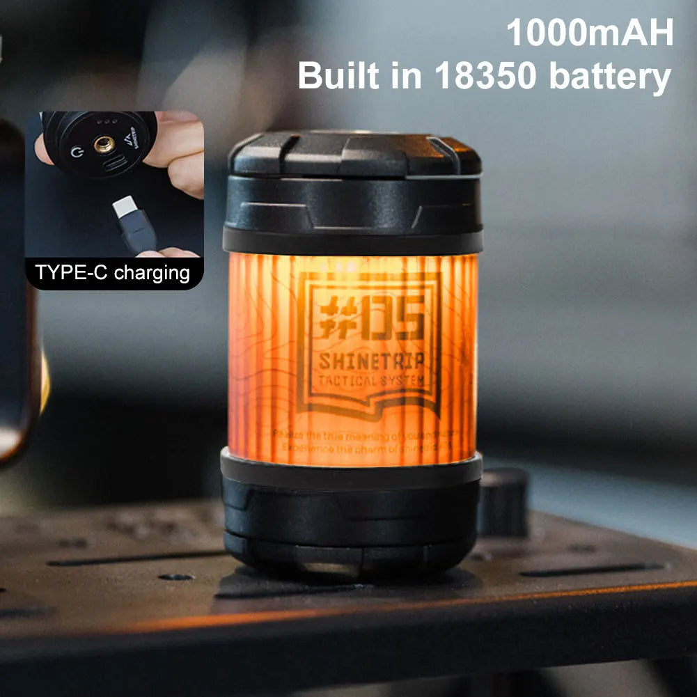 Portable Tent Lamp Rechargeable Rotable Camping Lantern Long Lasting Magnetic Atmosphere Lantern for Outdoor Camping Hiking