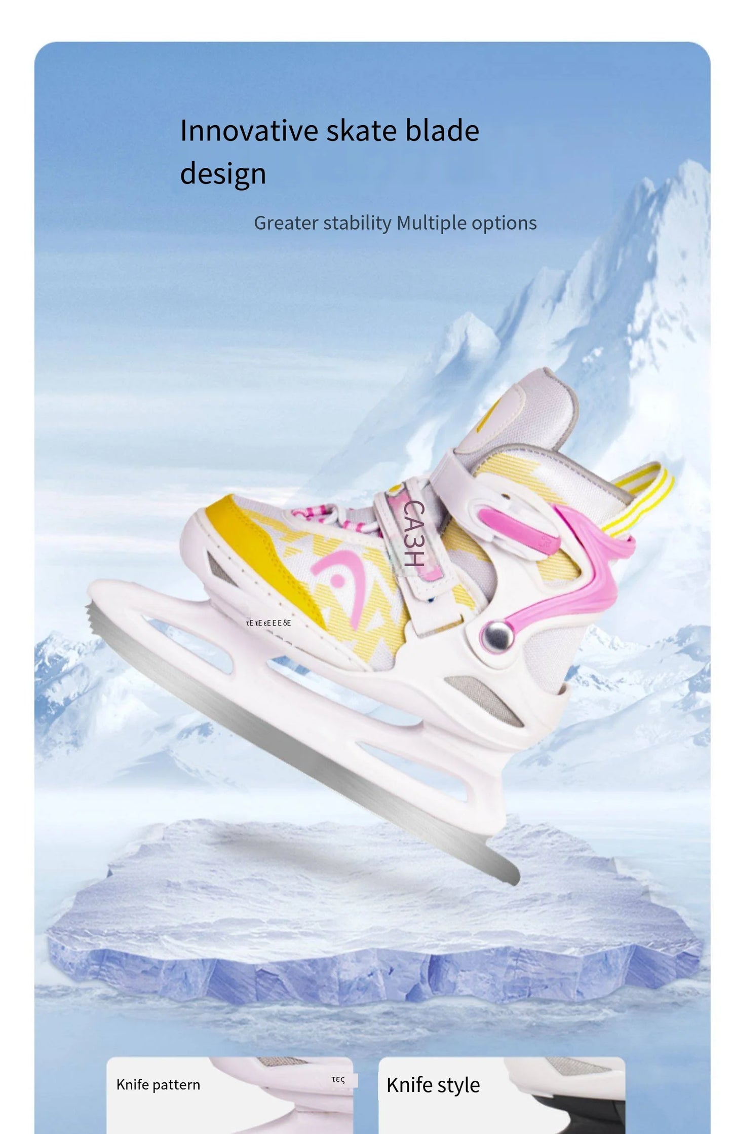 HEAD Figure Skates Beginner Kids Adjustable Ice Hockey Ice Skates Shoes Student Professional Real Ice Skates