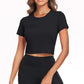 Women's Compression Shirt Short Sleeve Athletic Yoga Running T-Shirt Summer Gym Workout Quick Dry Stretchy Tees Tops Baselayer