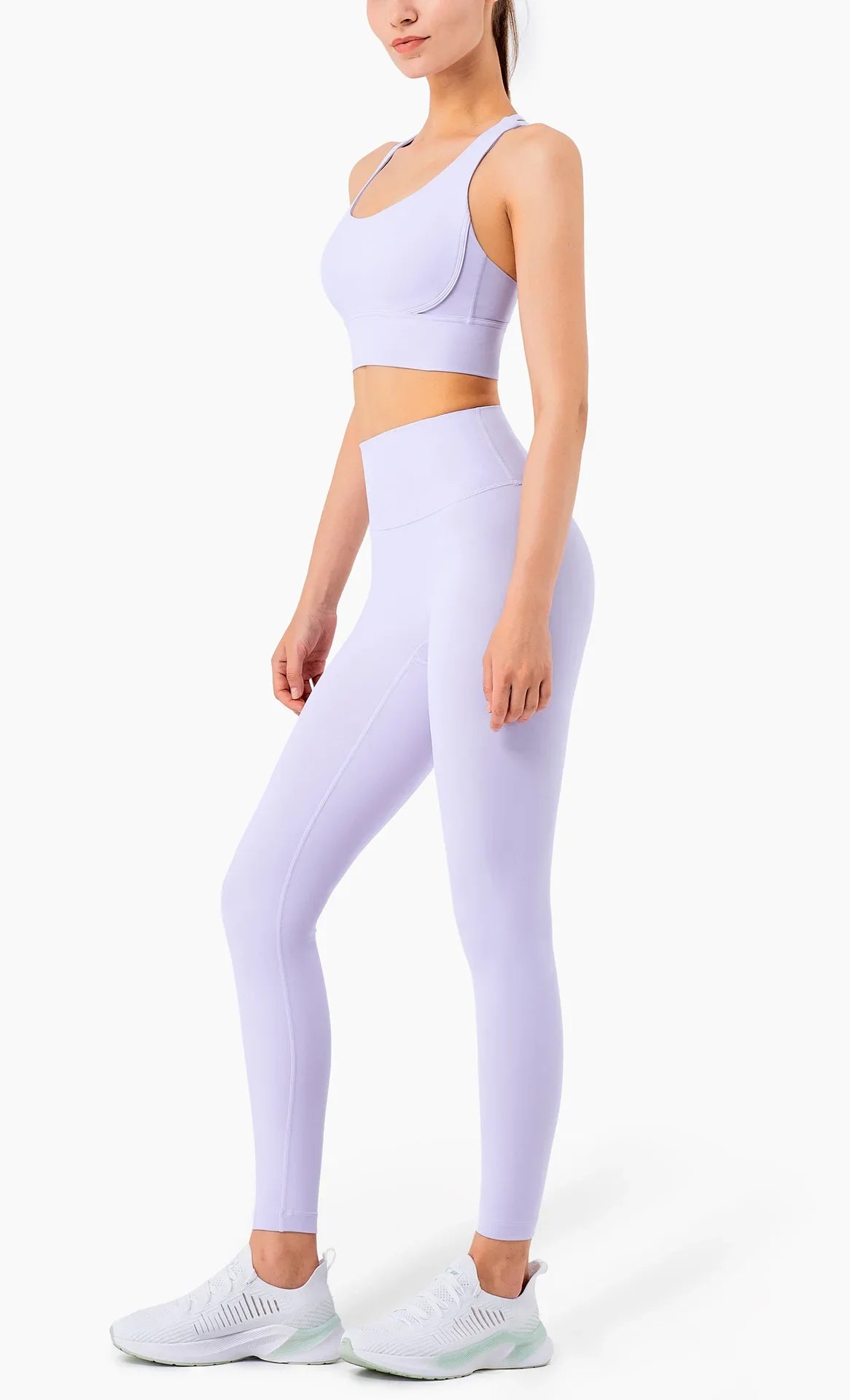 Summer New 2 Piece Yoga Clothes  Women's Tracksuit Athletic Cross Back Nylon Yoga Top Women Sports Bra Leggings Pilates Fitness