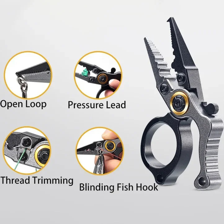 Mini Fishing Pliers Aluminum Alloy with Split Ring Tungsten Carbide Cutters For Anglers Outdoor Camping Gear Ideal Fishing Gift