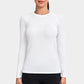 Women's Compression Shirt Athletic Yoga Running Long Sleeve T-Shirt Spring Fall Gym Workout Stretchy Baselayers Rash Guard Tops