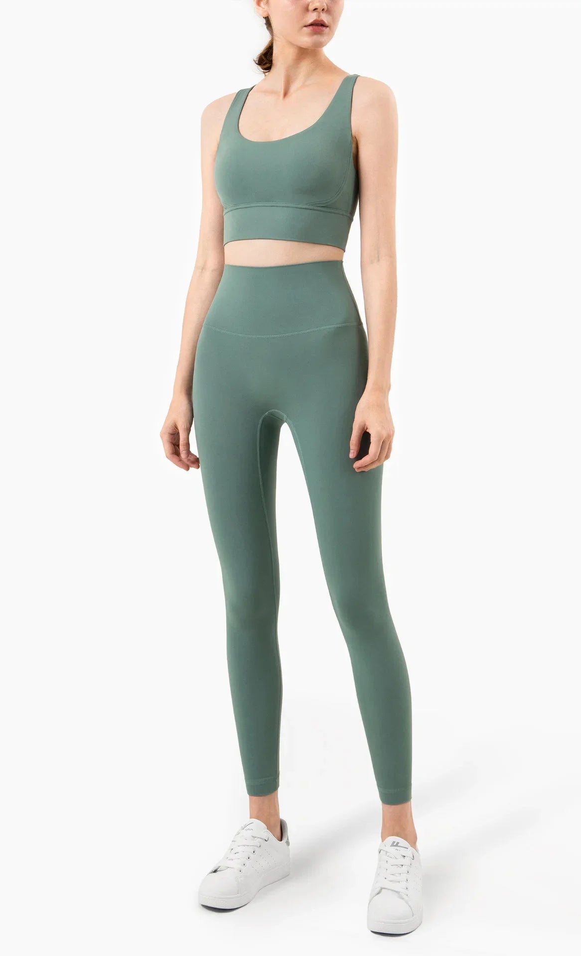 Summer New 2 Piece Yoga Clothes  Women's Tracksuit Athletic Cross Back Nylon Yoga Top Women Sports Bra Leggings Pilates Fitness