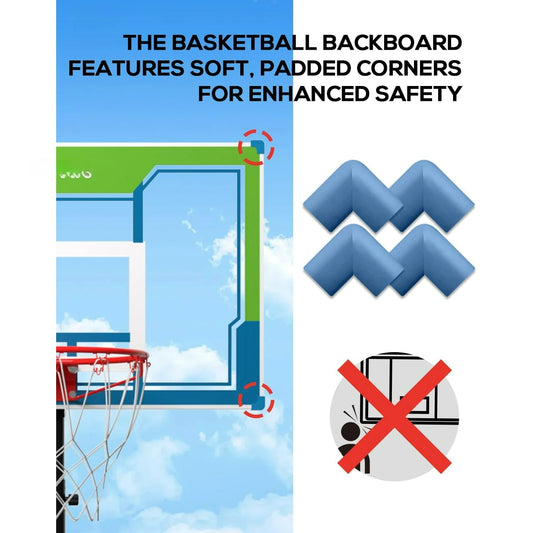 Basketball Hoop Height Adjustable 8.5/10ft: Portable Outdoor Goal System for Kids, Teens & Adults in Backyard & Driveway