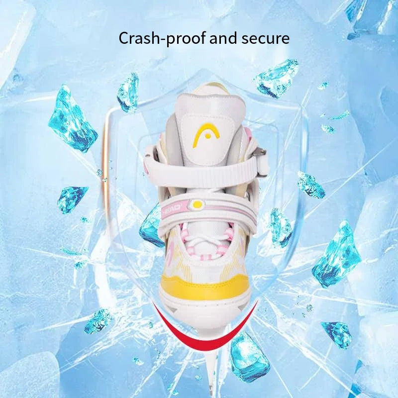 HEAD Figure Skates Beginner Kids Adjustable Ice Hockey Ice Skates Shoes Student Professional Real Ice Skates