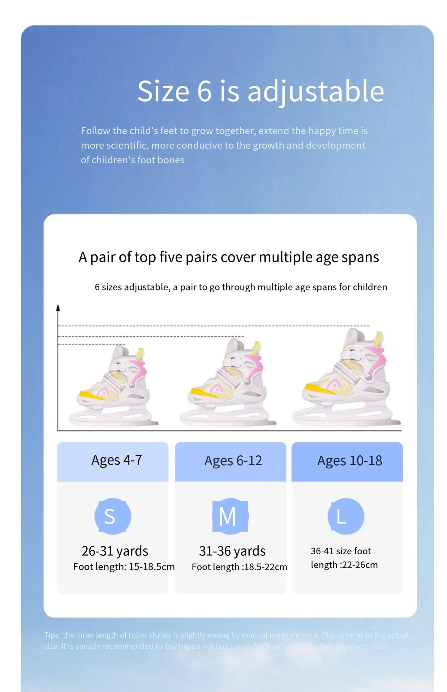 HEAD Figure Skates Beginner Kids Adjustable Ice Hockey Ice Skates Shoes Student Professional Real Ice Skates