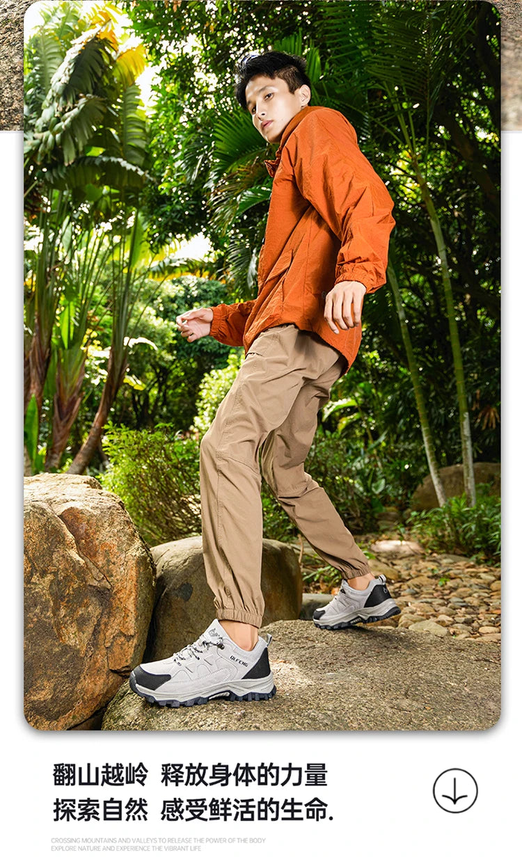 New Outdoor Running Off Road Casual Shoes Anti slip and Wear Resistant Mountaineering Shoes Oversized Sports Men's Footwear