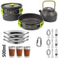 Camping Cooking set Camping Cookware Travel Tableware Outdoor Picnic Set Teapot For 2-3 Peaple Non-stick pots assorted sets