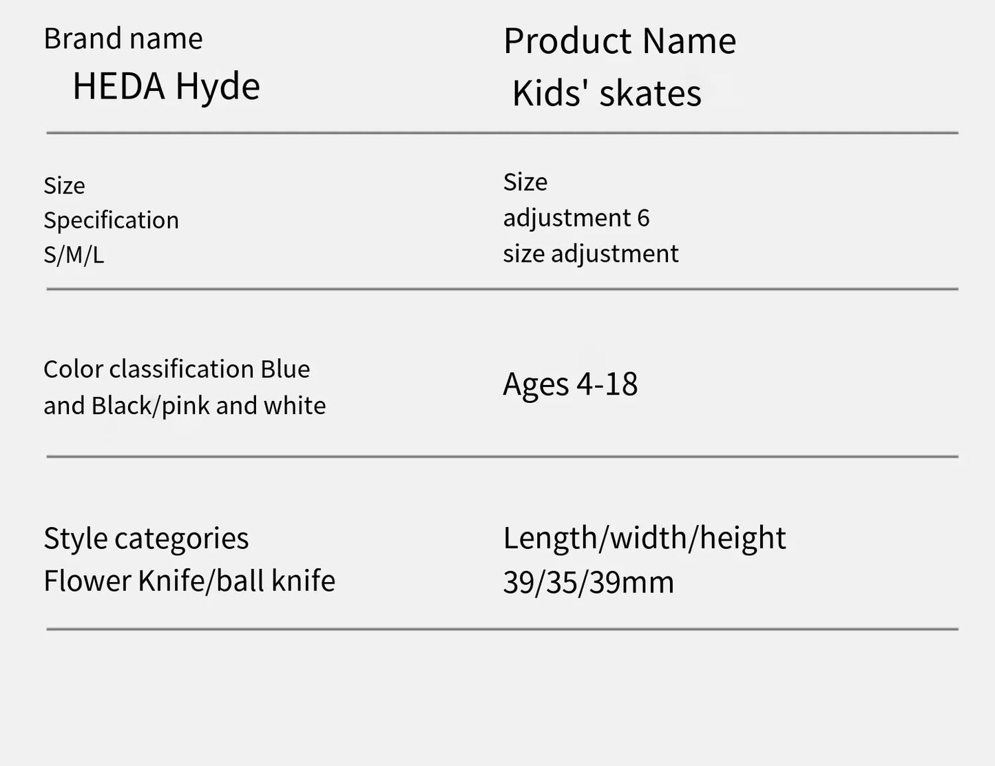 HEAD Figure Skates Beginner Kids Adjustable Ice Hockey Ice Skates Shoes Student Professional Real Ice Skates