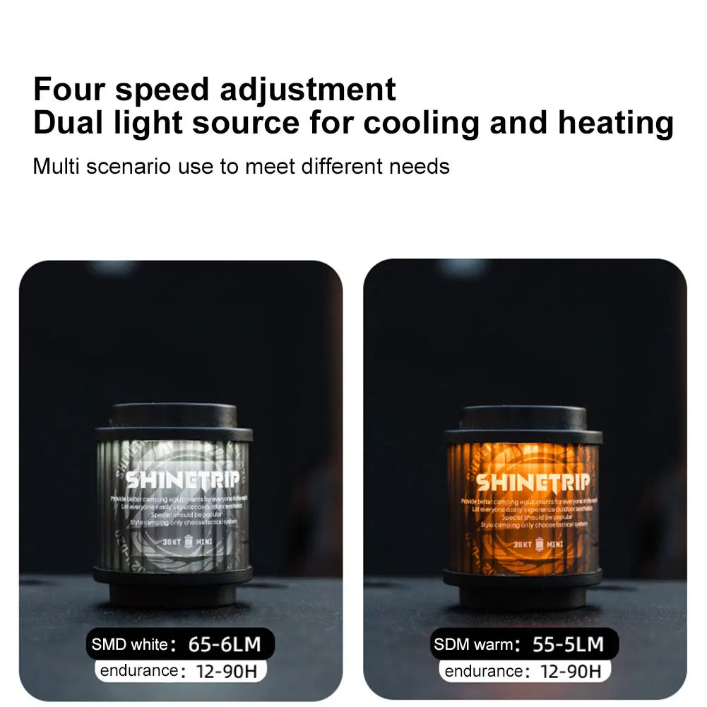 Portable Tent Lamp Rechargeable Rotable Camping Lantern Long Lasting Magnetic Atmosphere Lantern for Outdoor Camping Hiking