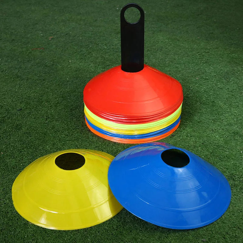 10Pcs Soccer Training Football Ball Game Disc Agility Disc Cone Set Multi Sport Training Space Cones With Plastic Stand Holder