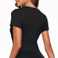 Women's Compression Shirt Short Sleeve Athletic Yoga Running T-Shirt Summer Gym Workout Quick Dry Stretchy Tees Tops Baselayer